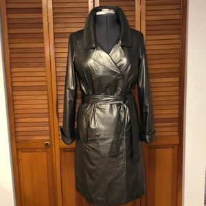 Ellie Tahari Leather Trench Coat!